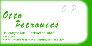 otto petrovics business card