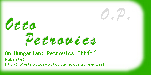 otto petrovics business card
